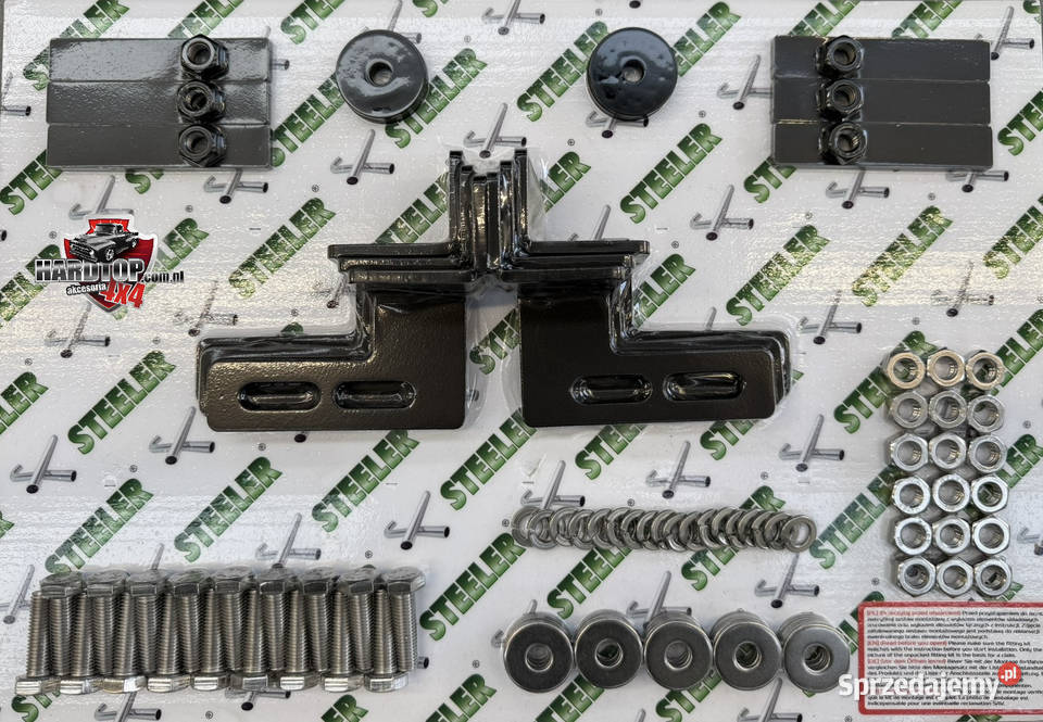 Orurowanie przyprogowe stopnie boczne Czarne Pasłęk