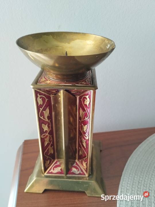 Świecznik ozdobny mosiądz 15 mazowieckie Warszawa