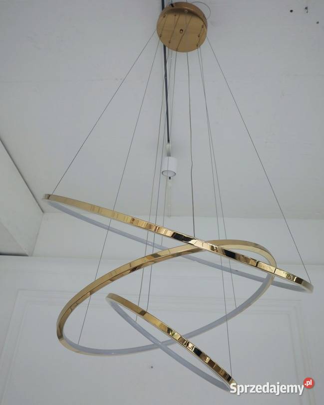 Nowoczesna lampa sufitowa złota ring Warszawa
