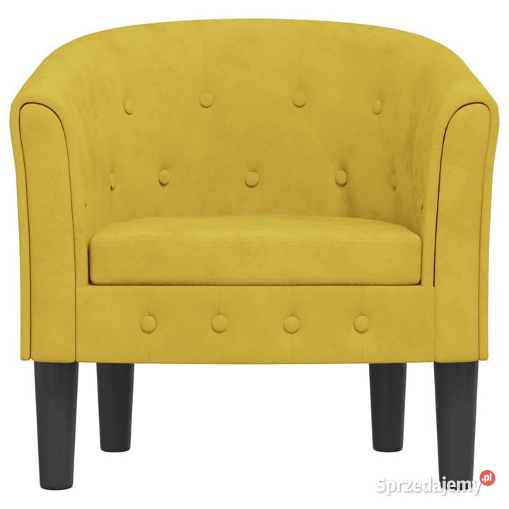 Fotel klubowy żółty obity aksamitem WM356476 Warszawa