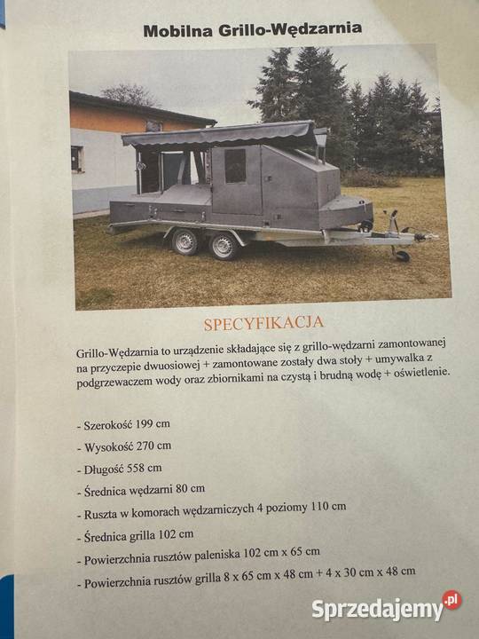 Przyczepa gastronomiczna mobilna grillowędzarnia łódzkie Poddębice sprzedam