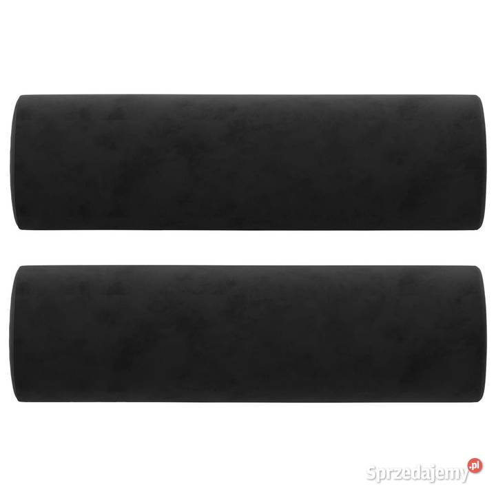 2osobowa sofa z poduszkami czarna 140 aksamit