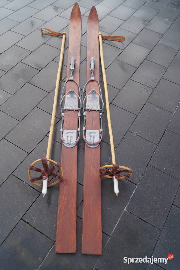 Stare narty bukowe hikorowe 163 kijki Antyki, Sztuka, Kolekcje Pruchnik sprzedam