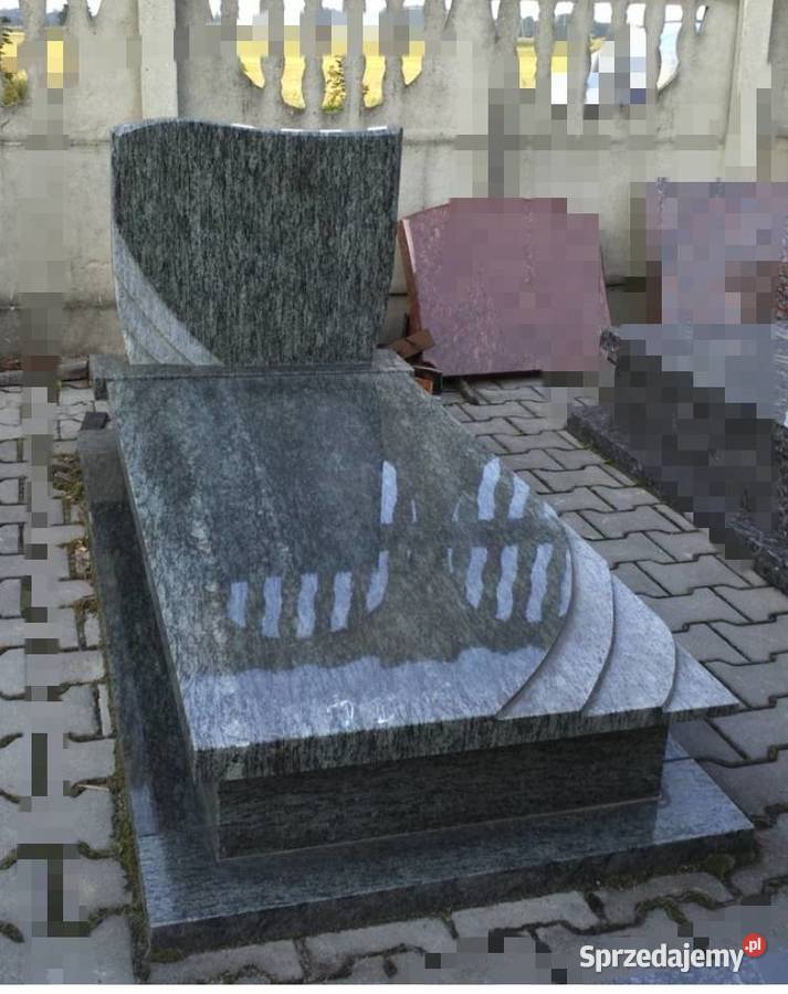 Nagrobki granitowe kostka wokół grobu Olesno