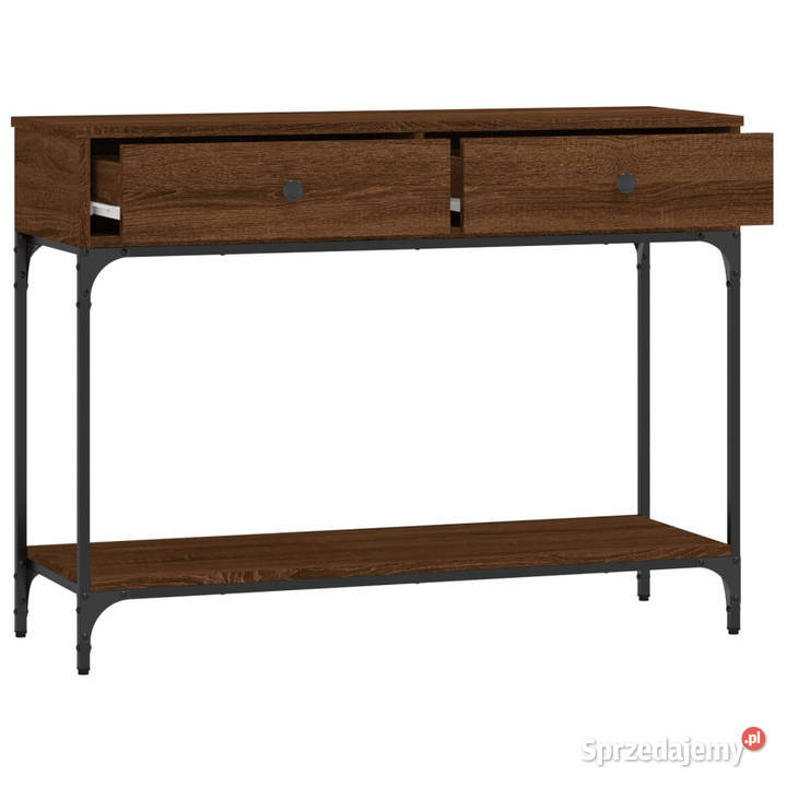 Stolik konsolowy brązowy dąb 100x345x75 WM833397 Warszawa