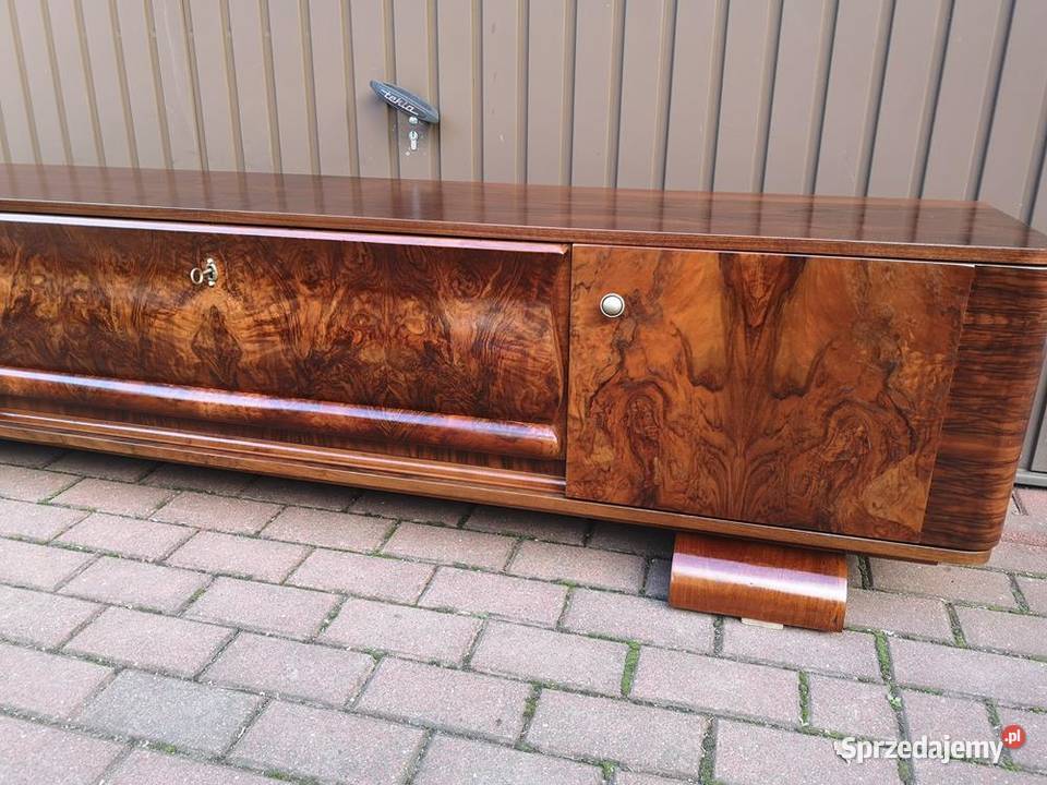 Komoda ARTDECO Orzech Unikatowa Niska RTV Stara Swarzędz