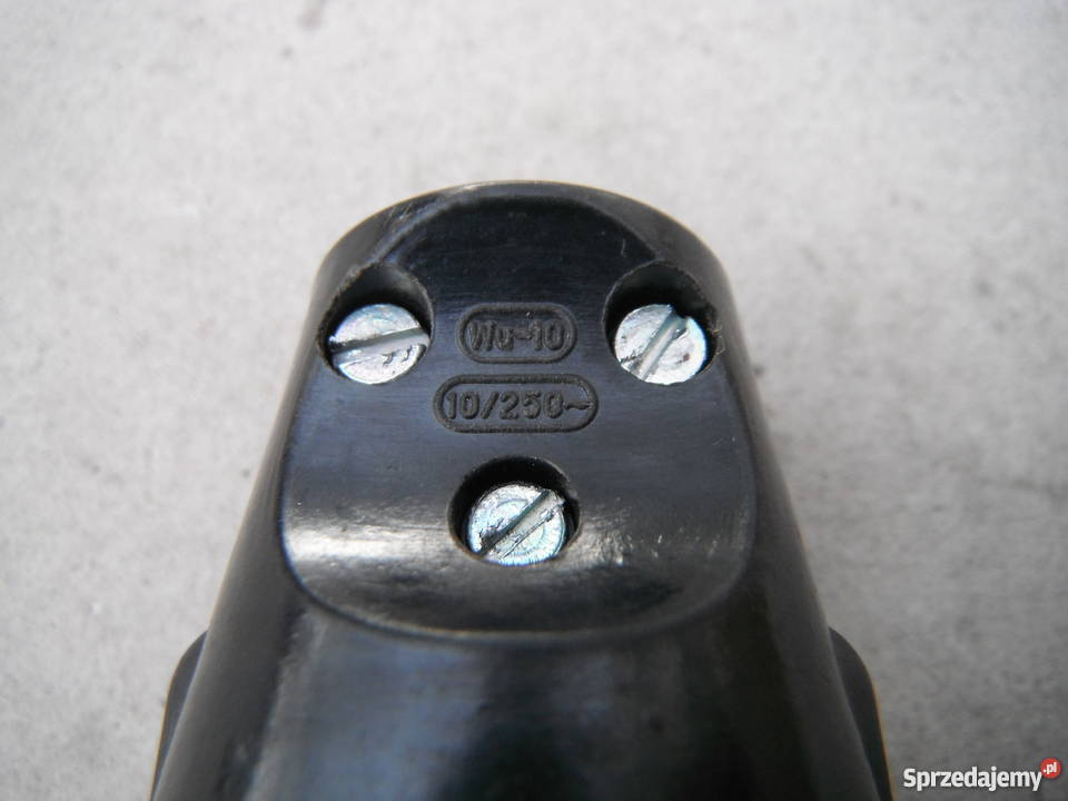 Wtyczka bakelitowa Wu10 Nowe 10A 250V z Chlewiska