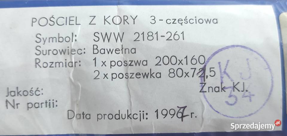 Unikat Fasty 1997 r pościel z kory z bawełny Komplety pościeli Warszawa