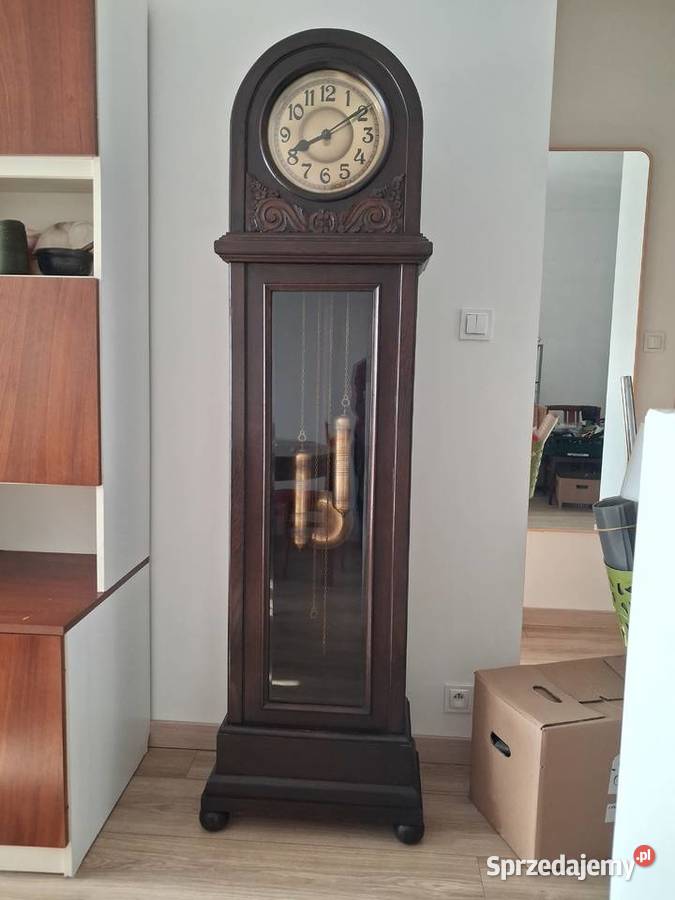 Zegar stojący podłogowy dębowy zabytkowy wysoki Ożarów Mazowiecki