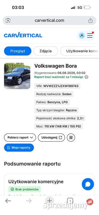 Bora 23 vr5 2300cm3 Chomentów