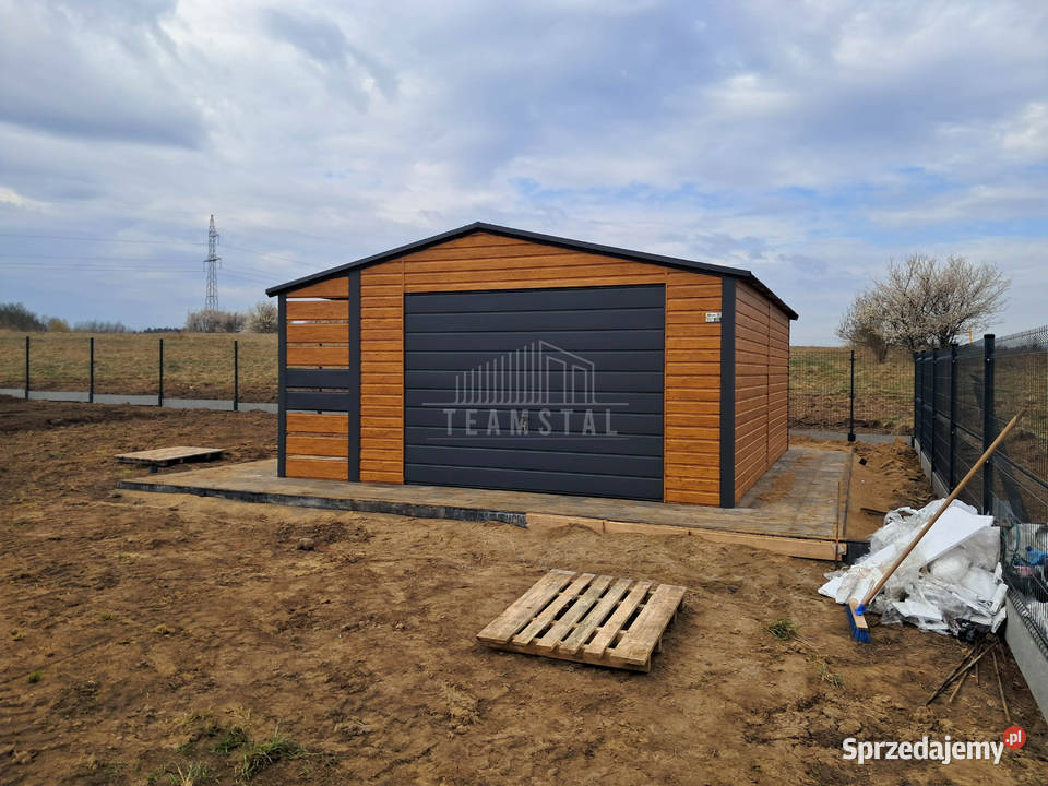 Garaż blaszany 4x5m wiata 1x5m brama drzwi okno Sprzedaż Pabianice