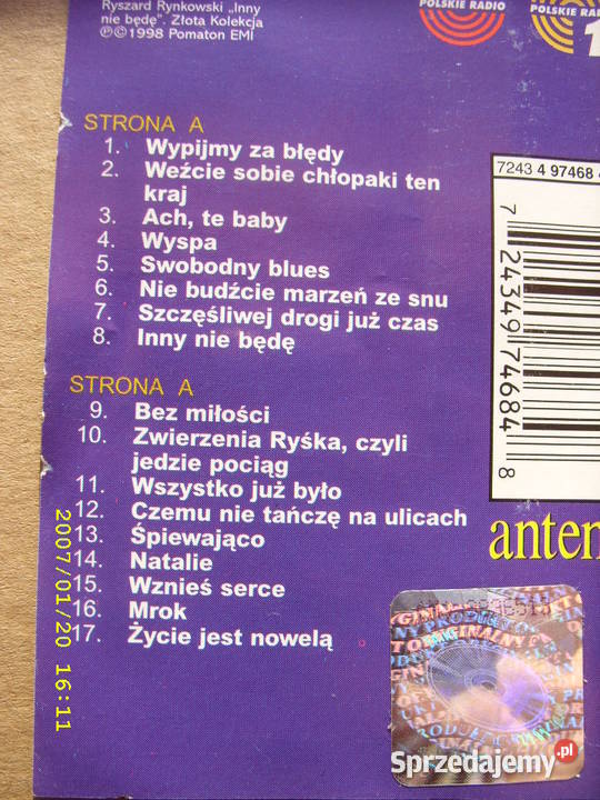 Pop kaseta RYSZARD RYNKOWSKIINNY NIE BEDE kaseta Wołów sprzedam