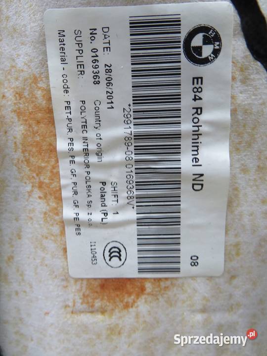 PODSUFITKA DACHU BMW X1 E84 0169368