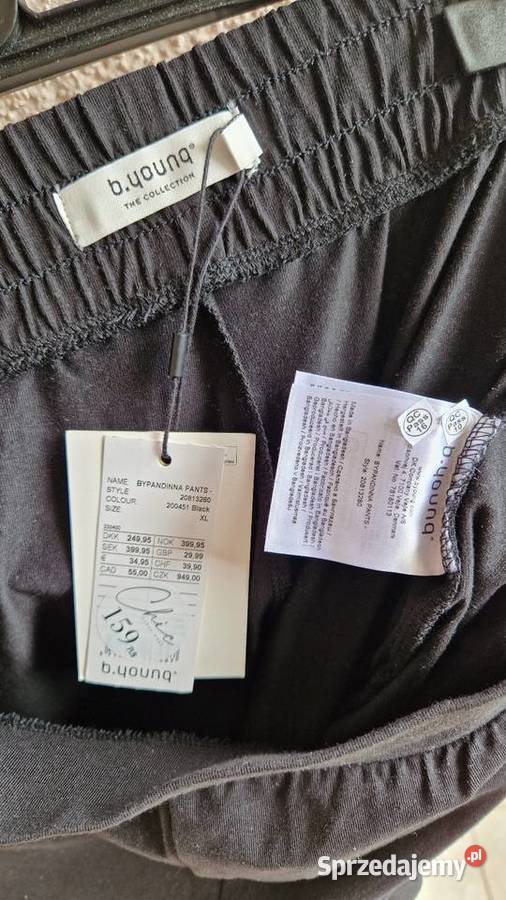 Spodnie damskie szerokie nogawki czarny trykot lubelskie sprzedam