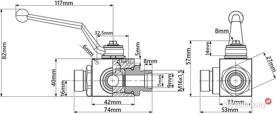 ZAWÓR HYDRAULICZNY RĘCZNY KULOWY 3 DROGOWY kujawsko-pomorskie Solec Kujawski