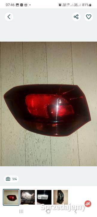 Lampa tylna lewa do Opla Astry j kombi Tczew sprzedam
