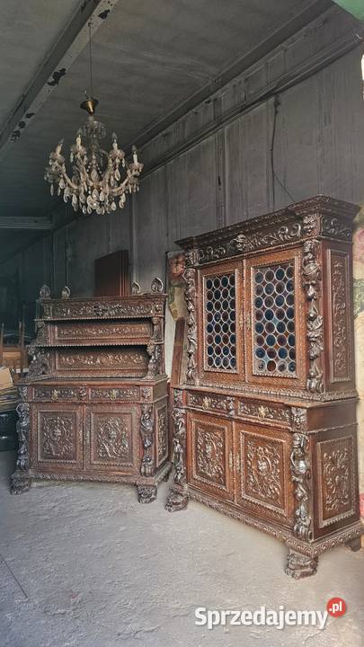 Pałacowy kredens pomocnik neorenesansowy XIXw Wałbrzych