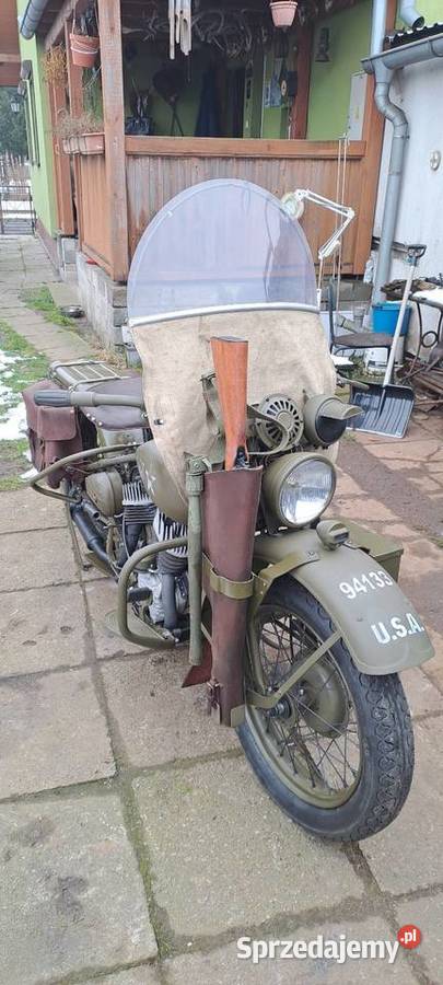 ładnie odrestaurowany harley davidson wla benzyna Kluczbork