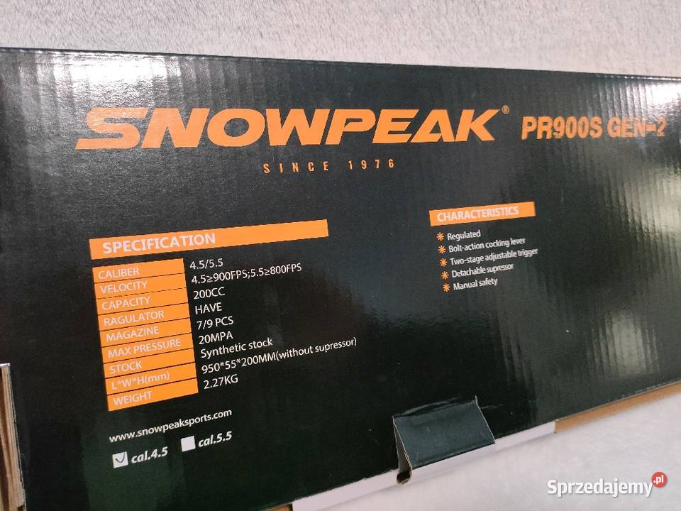 Wiatrówka PCP Snowpeak PR900 2Gen regulator mega