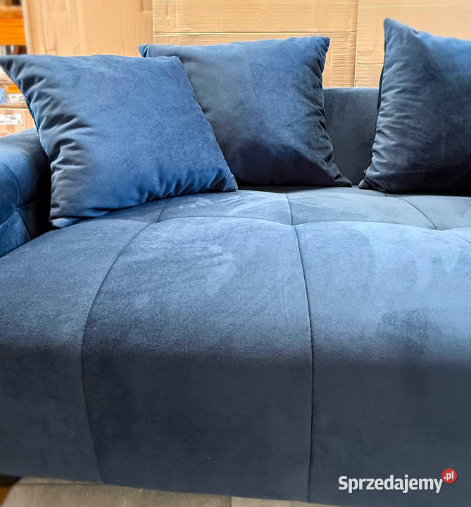Sofa tapicerowana polska produkcja granatowa