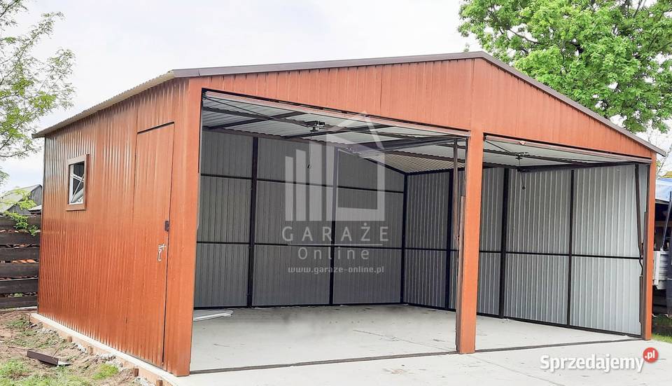 GARAZ BLASZANY 6m x 5m 2x Brama uchylna Jastrowie