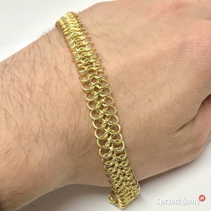 Złota BRANSOLETKA damska 18K cudowny szeroki złote Warszawa sprzedam