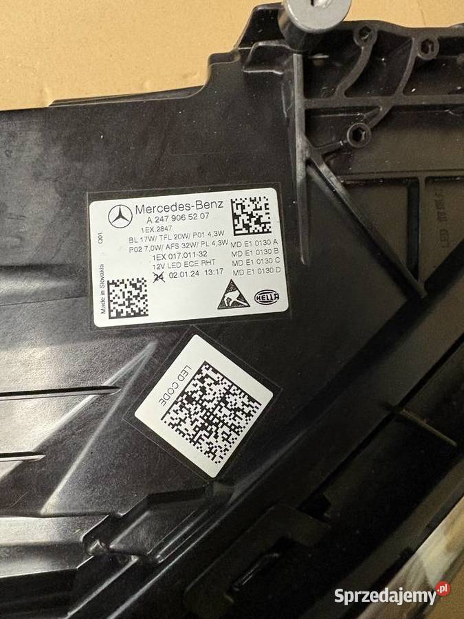 Mercedes B Klasa W247 Lampa Przód Lewa Prawa Jabłonna