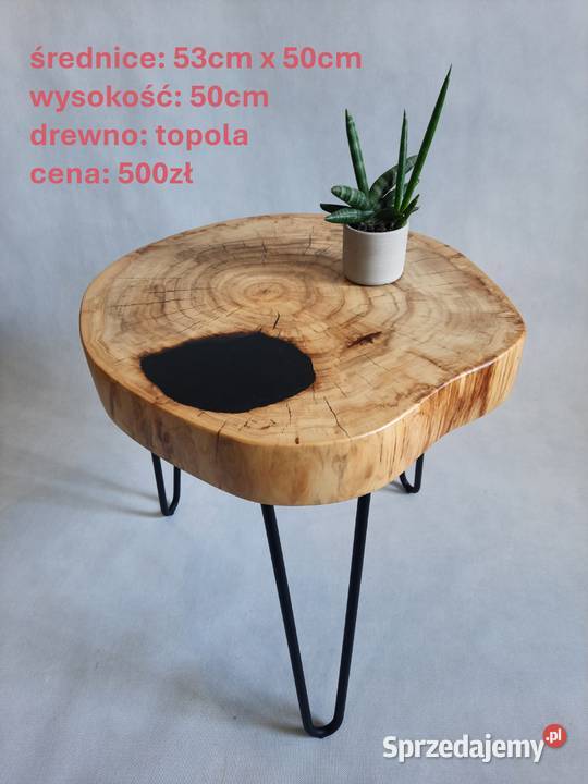 Stolik kawowy plaster drewna loft industrial sprzedam