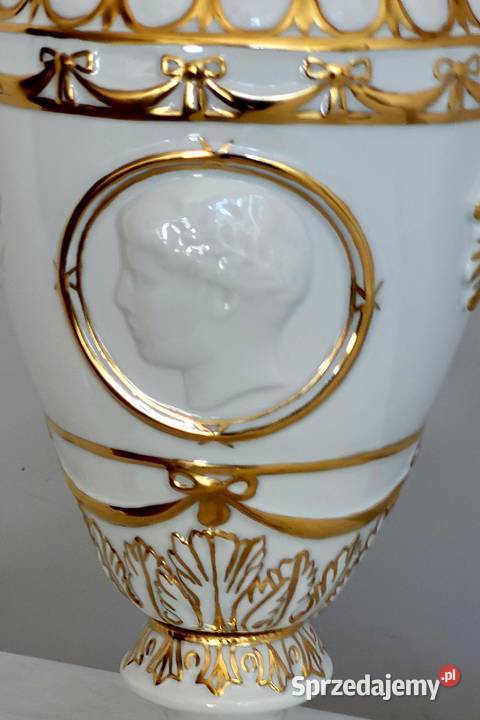 Ekskluzywna porcelanowa amfora duża 41 reliefowy Kraków