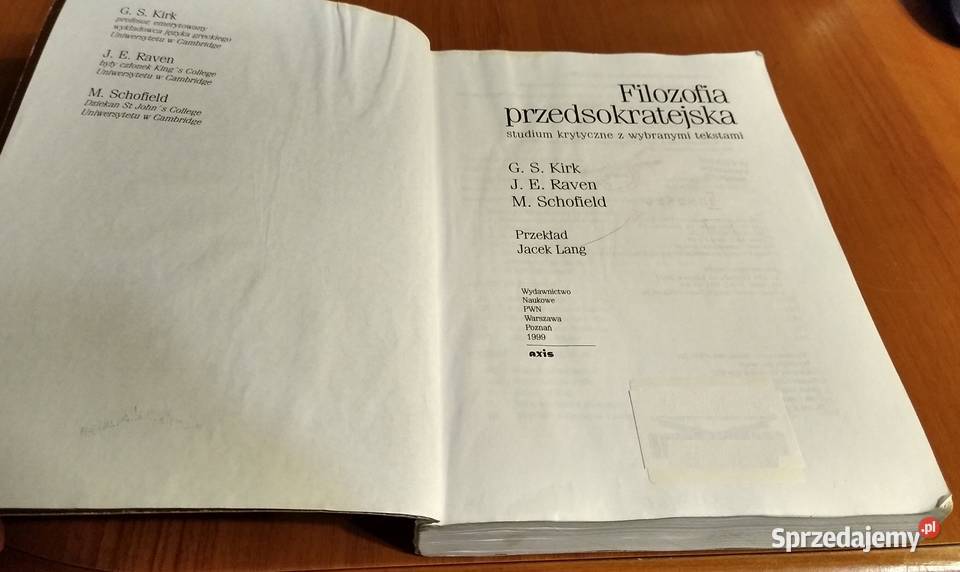 Filozofia przedsokratejska studium krytyczne Podręczniki Gdańsk