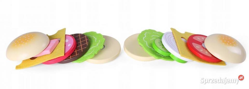 Drewniany hamburger zestaw 2 sztuki Ecotoys Bielsk Podlaski
