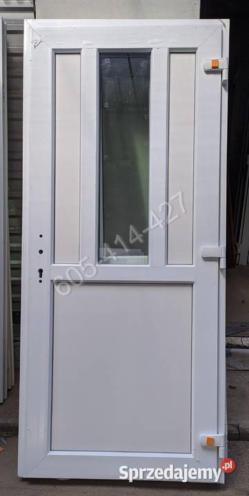 Drzwi zewnętrzne PCV 90x200 ALUMINIOWE białe Drzwi i okna małopolskie Nowy Sącz
