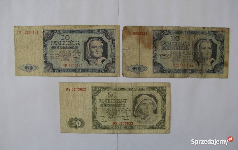20 20 50 złotych 1948 zestaw 3