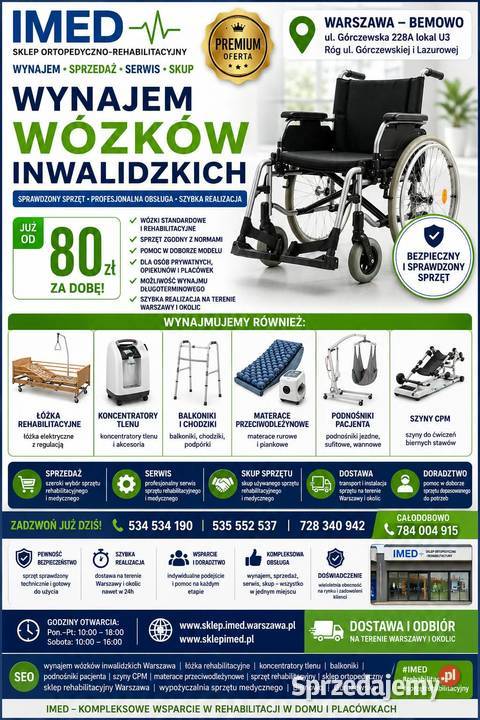 lektryczne łóżko rehabilitacyjne wynajem Warszawa sprzedam
