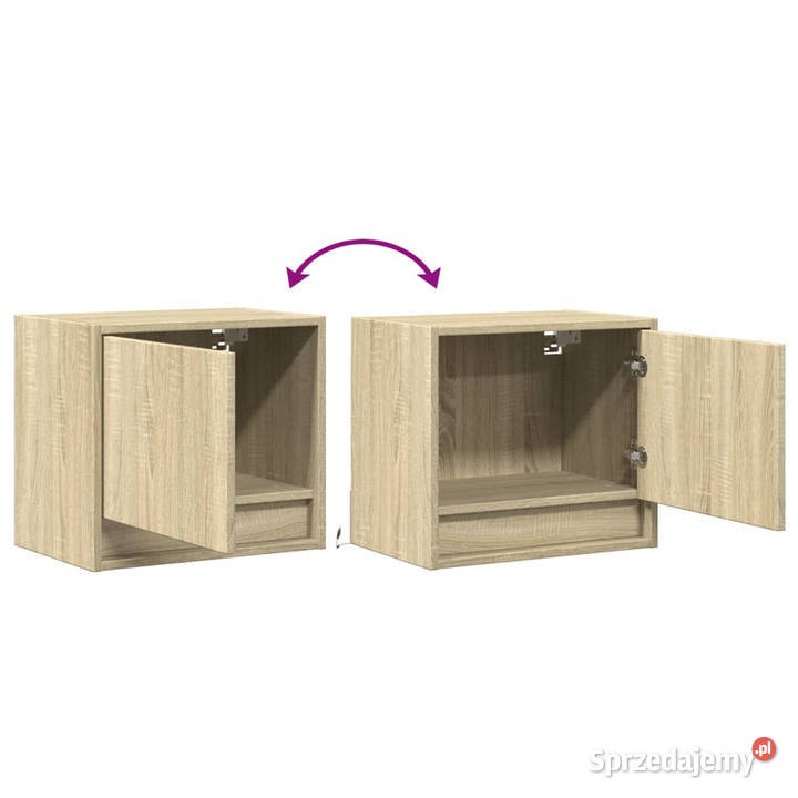 Wiszące szafki nocne z LED 2 dąb sonoma WM852080 mazowieckie Warszawa