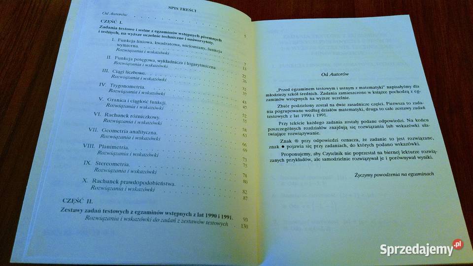 Przed egzaminem testowym i ustnym z matematyki