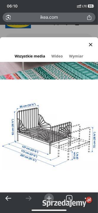 Łóżko Ikea rosnące z dzieckiem 80cm Łóżka