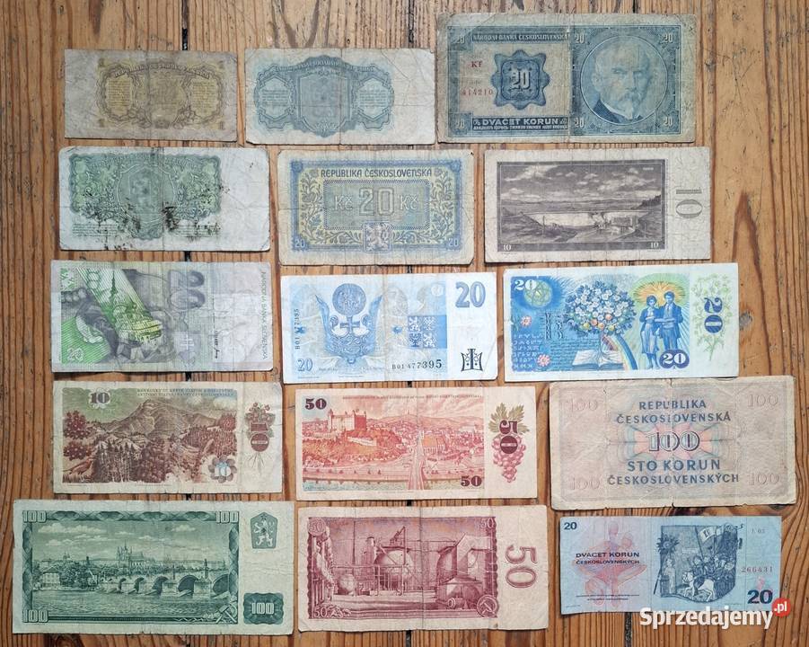 Zestaw Banknotów Czechy Słowacja Czechosłowacja śląskie Gliwice