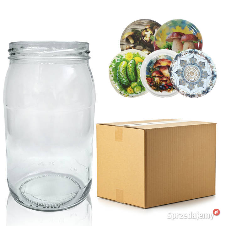 Słoik 900 ml fi82 Karton 48 wieczka mix wzorów Olsztyn