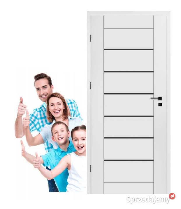 Drzwi wewnętrzne MILTON SONATA czarna szyba i wielkopolskie