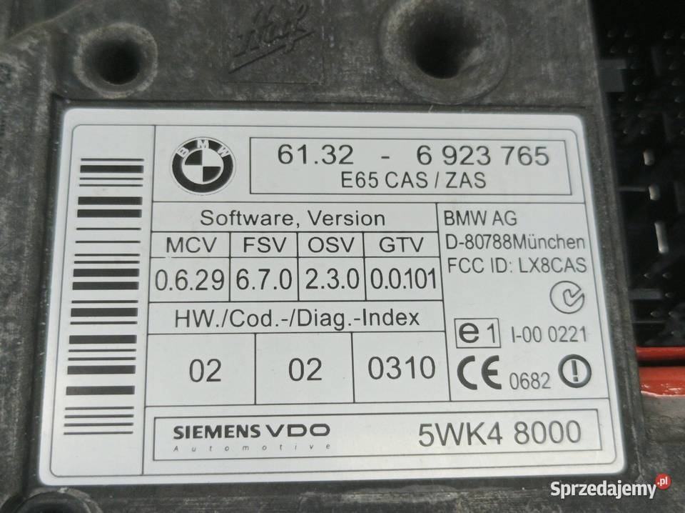 MODUŁ ZAPŁONU 6923765 Bmw Seria 7 IV 20012008