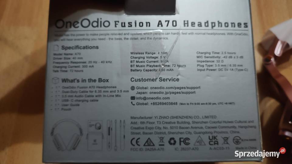 Słuchawki Bezprzewodowe OneOdio A70 Bluetooth wielkopolskie Książ Wielkopolski