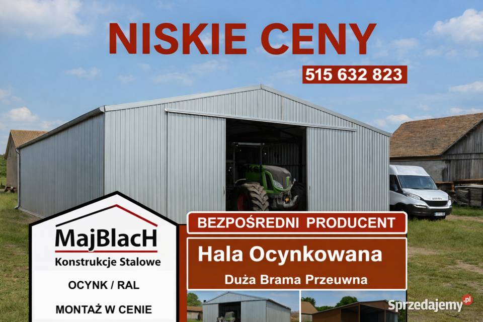 Duża Wiata Hala Garaż Blaszany RAL Montaż Mońki