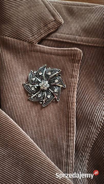 Zabytkowa broszka z kryształkami Broszki lubelskie Lublin