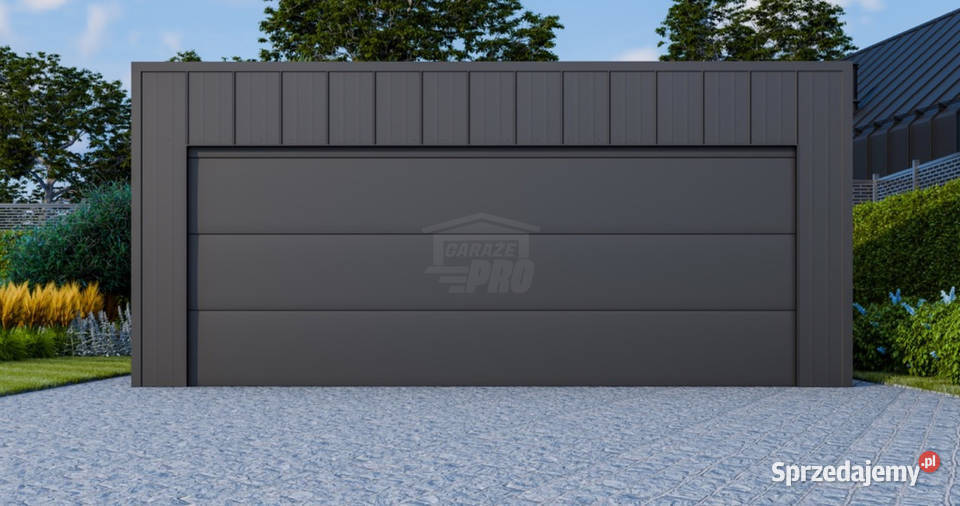 Garaż blaszany 6x6m brama segmentowa drzwi