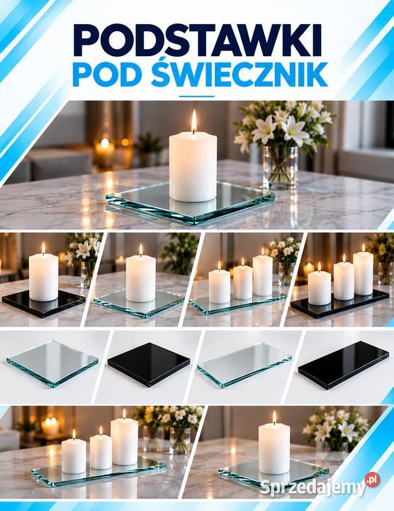 Podstawki szklane i lustrzane pod świece Współpraca biznesowa Dąbrowa Górnicza