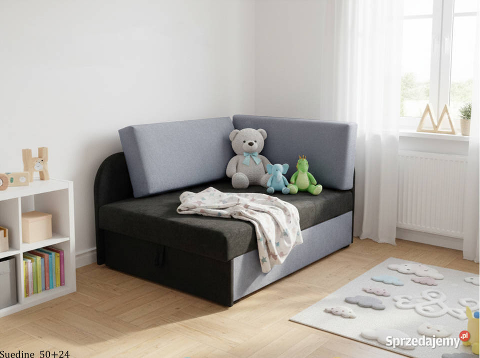 Idealna sofa dziecka Kubuś narożne łóżko 2w1