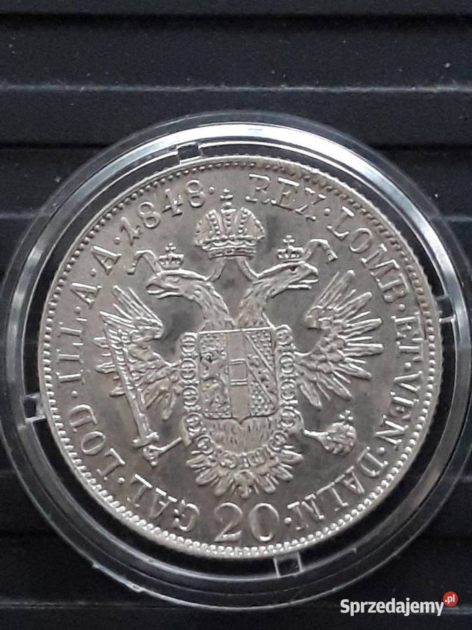 20 Krajcarów Ferdynand I 1848 r około mennicze Konin