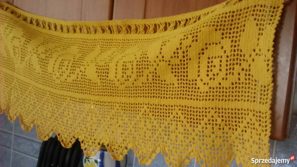 Lambrekin zazdrostka rękodzieło odcienie pomarańczowego