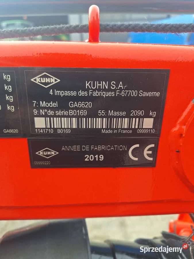 Zgrabiarka dwukaruzelowa Kuhn 6620 z 2019r Zgrabiarki i przetrząsacze